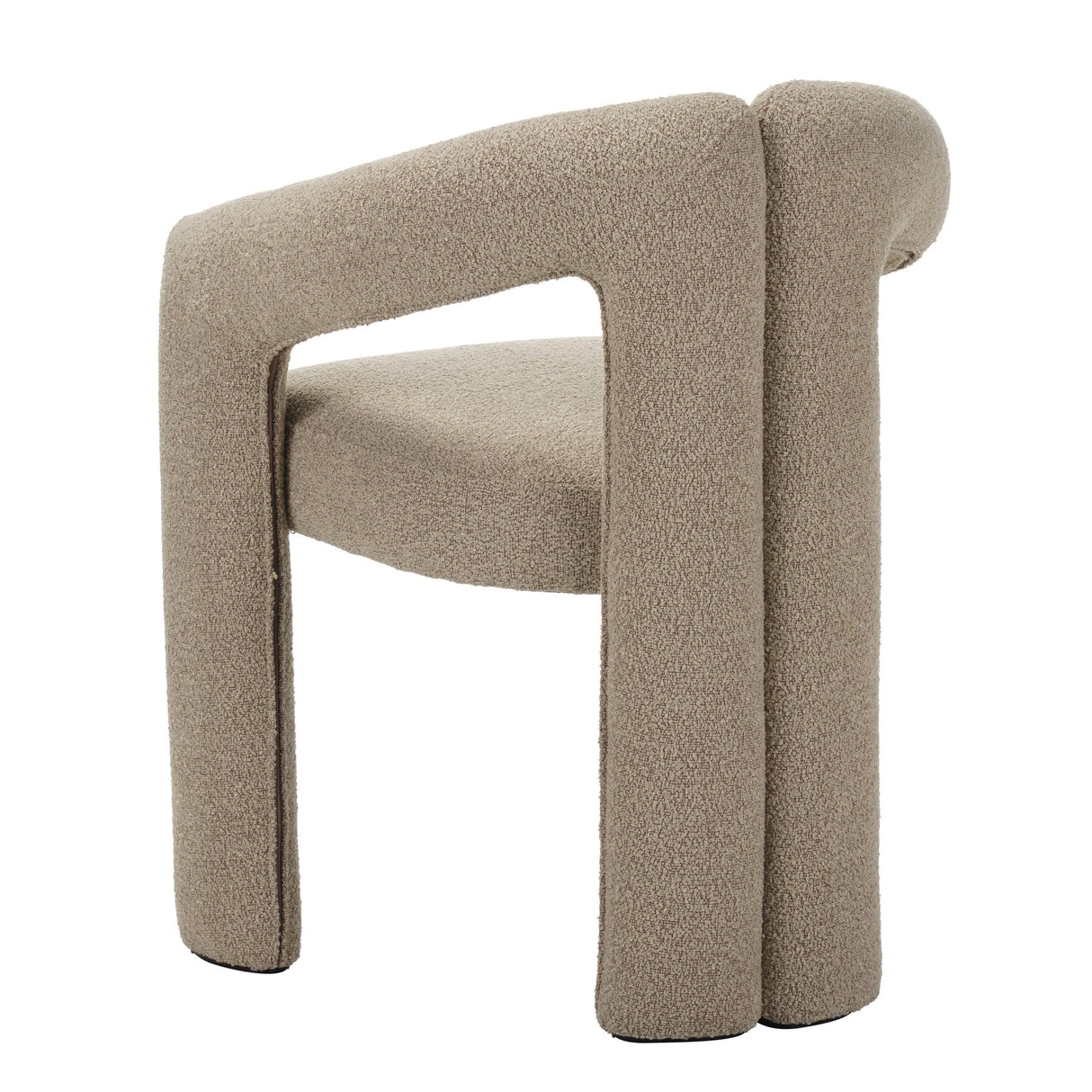 Eetkamerstoelen - Design Eetkamerstoel Zandkleur Bouclé Maro - Volledig Stof - Dimehouse