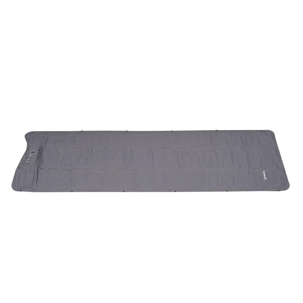 Luftmatratze 1 Person mit integriertem Aufblassystem 205x67x10 cm Dimehouse Grau LxBxH 23x15x15 Nylon Weißes Foto Seitenansicht
