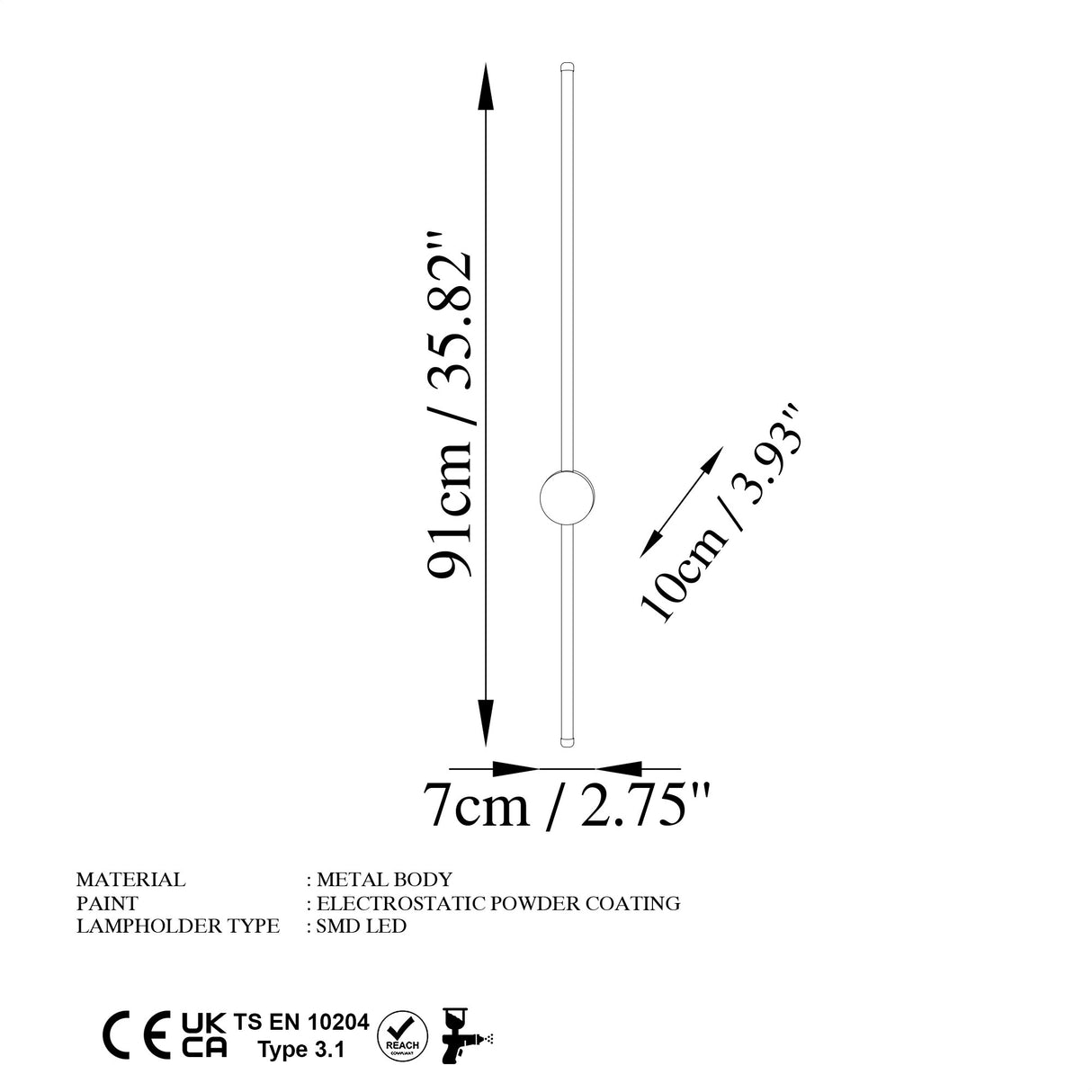 Wandlampen - Wandlamp Goud 91 cm Metaal Vortex - Dimehouse