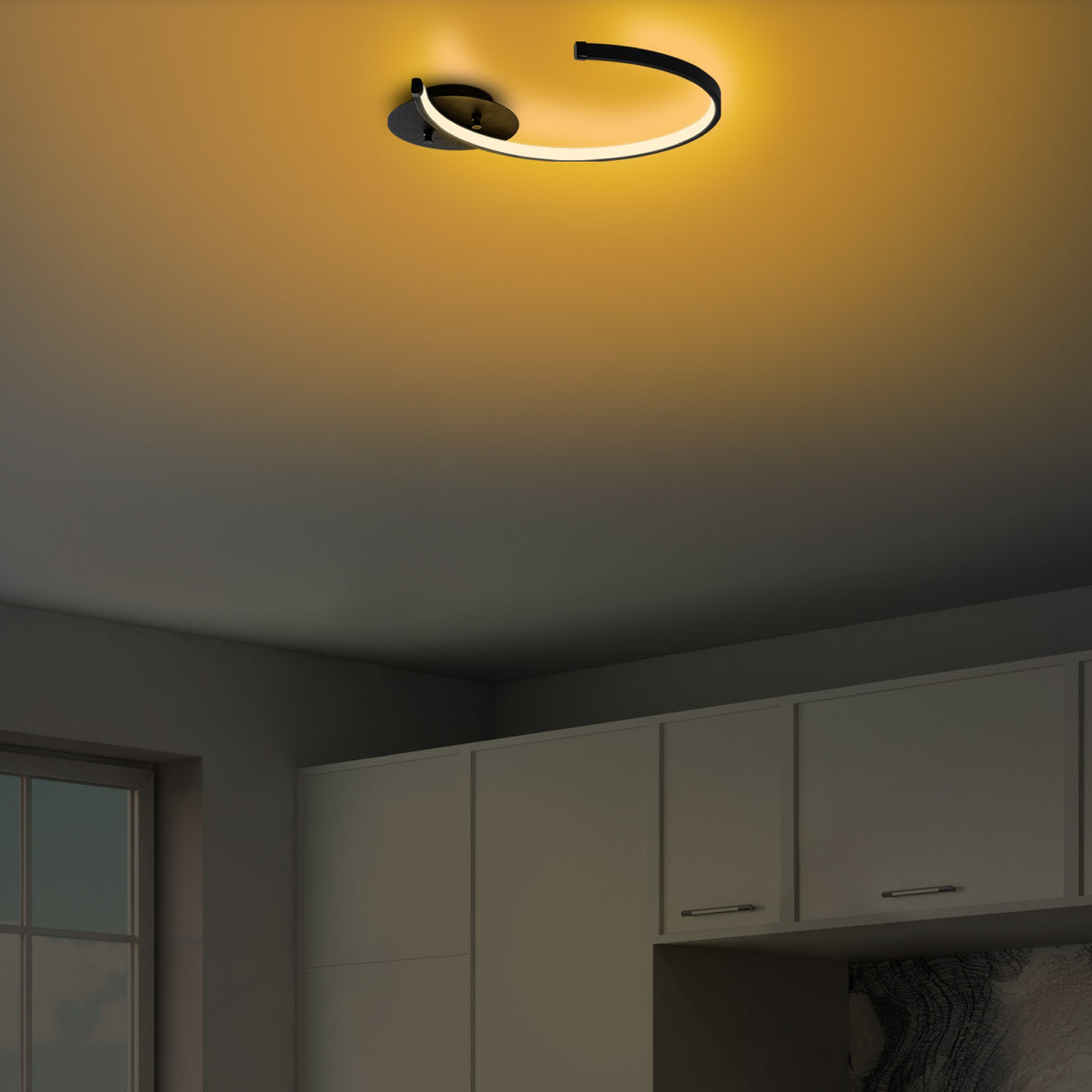 Plafondlampen - Plafondlamp Zwart Metaal Lunaris - Dimehouse