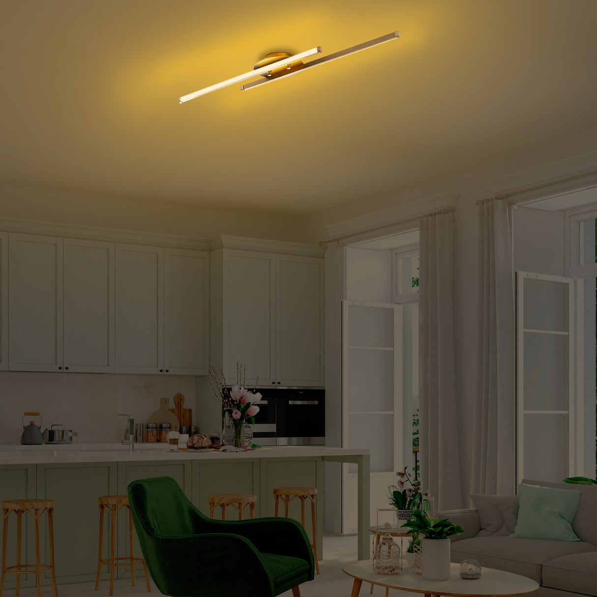 Plafondlampen - Plafondlamp Goud Metaal Hawk - Dimehouse