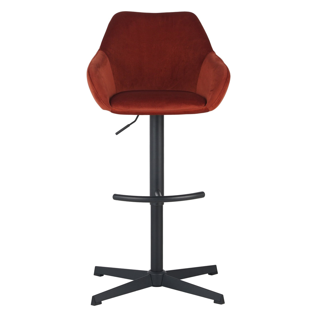 Barkrukken - Venom Barkruk Copper Velvet - Verstelbare Draaibare Barstoel met Armleuning - Dimehouse