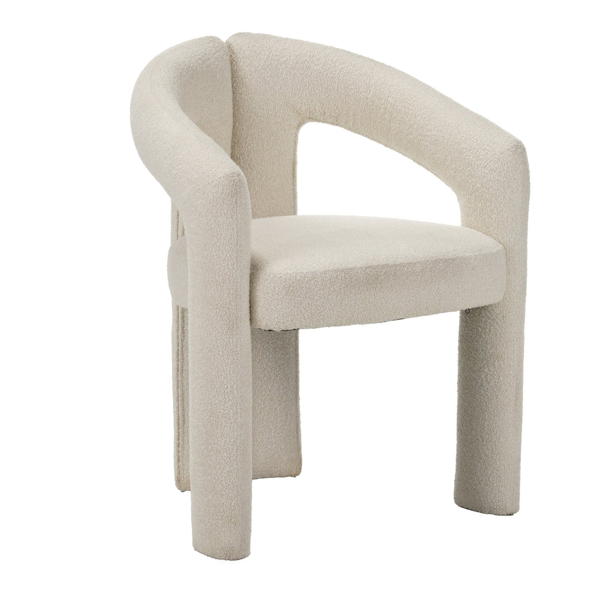 Eetkamerstoelen - Design Eetkamerstoel Beige Bouclé Maro - Volledig Stof - Dimehouse