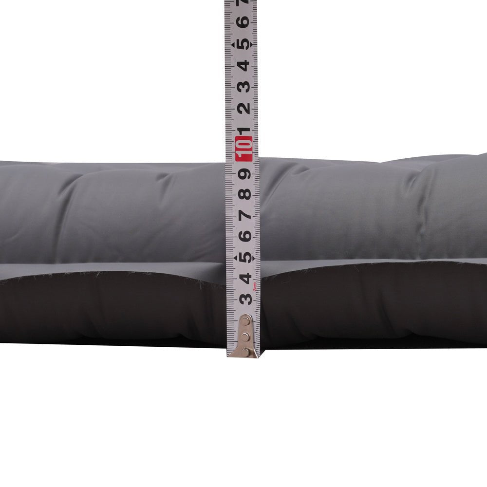 Luftmatratze für 2 Personen mit integriertem Aufblassystem 205x140x10 cm Dimehouse Grau LxBxH 33x17x17 Nylon Weißes Fotodetail
