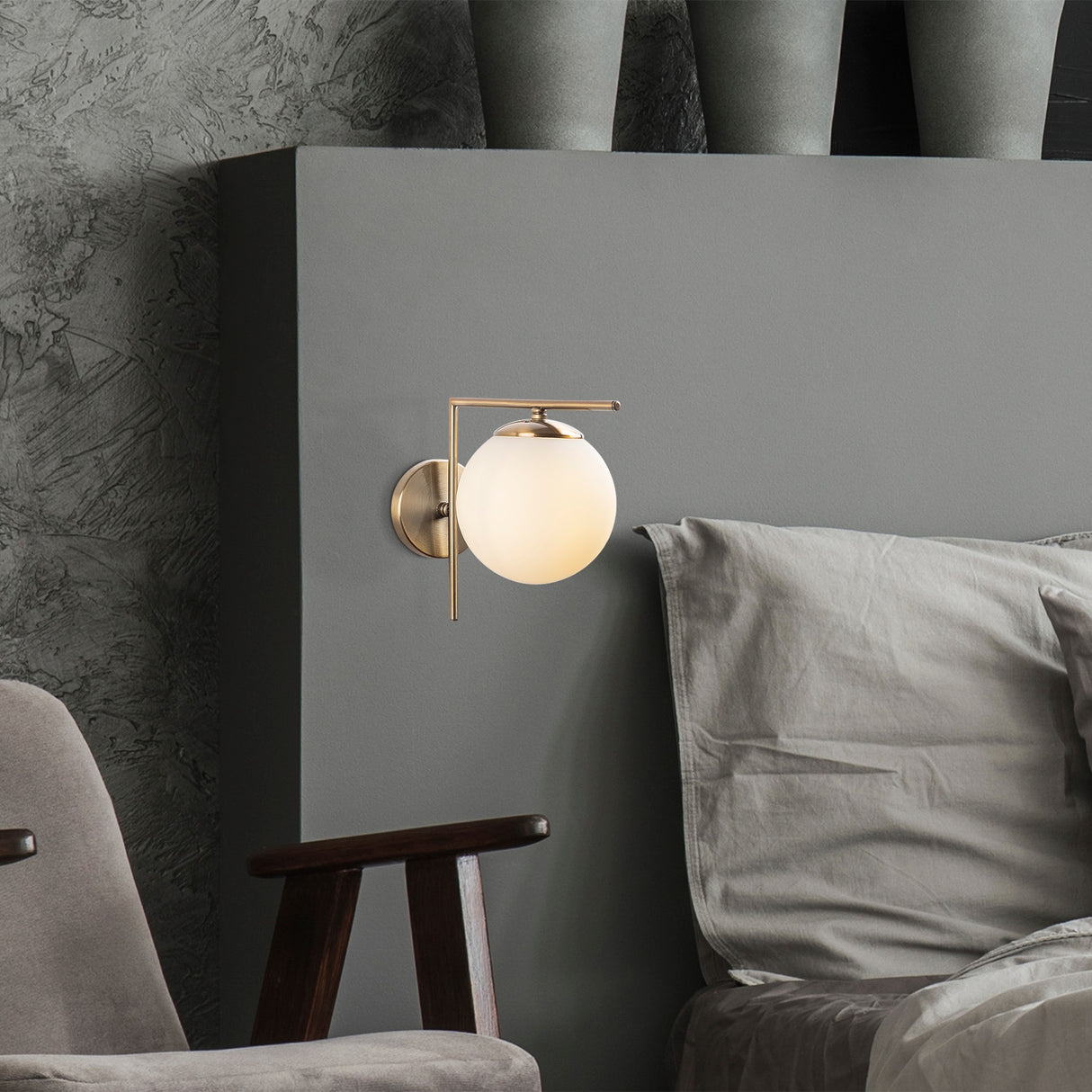 Wandlampen - Wandlamp 1 - lichts Koperkleurig Metaal Haven - Dimehouse