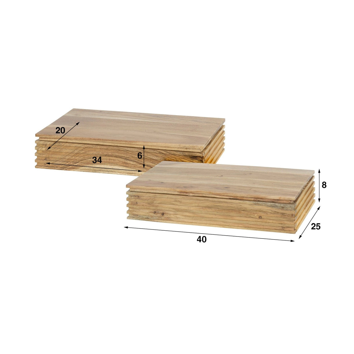 Nachtkastjes - Nachtkastjes Arlo Set van 2 Massief Acacia met Lade - Dimehouse