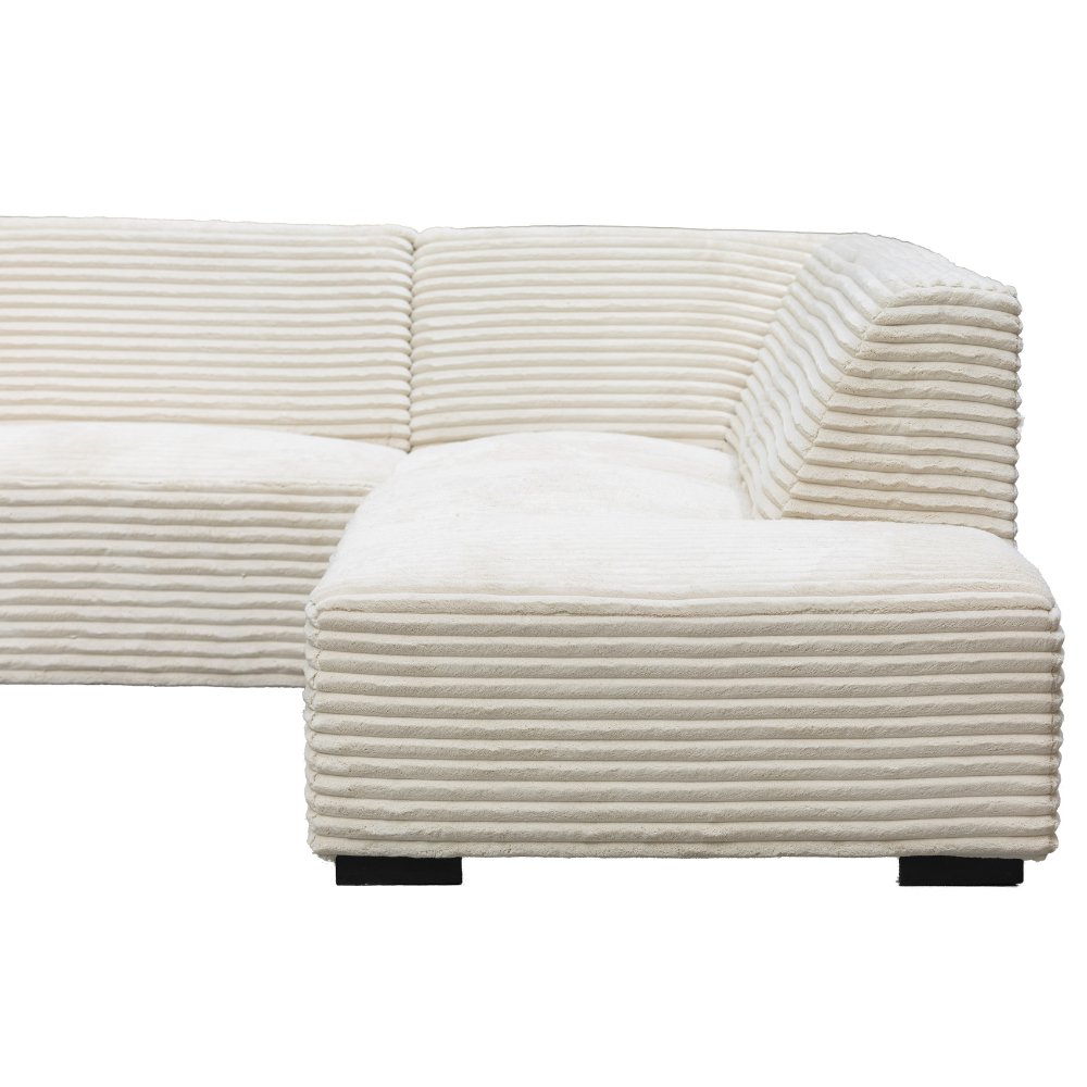 Sofa Gavi DeGeBe Cremefarbener Rippstoff Weißes Fotodetail