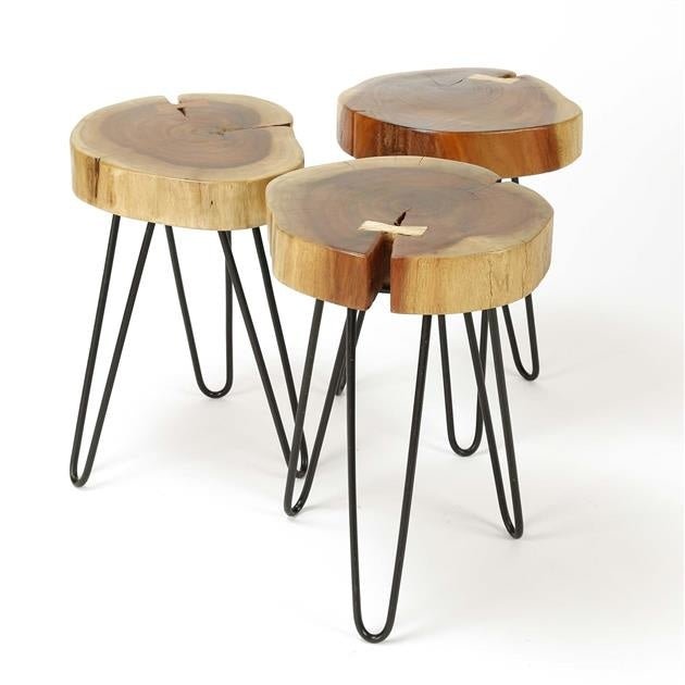 Beistelltisch Arbor DH Interieur Akazie LxBxH 68x38x12 Akazienholz Weiß Foto Vorderansicht
