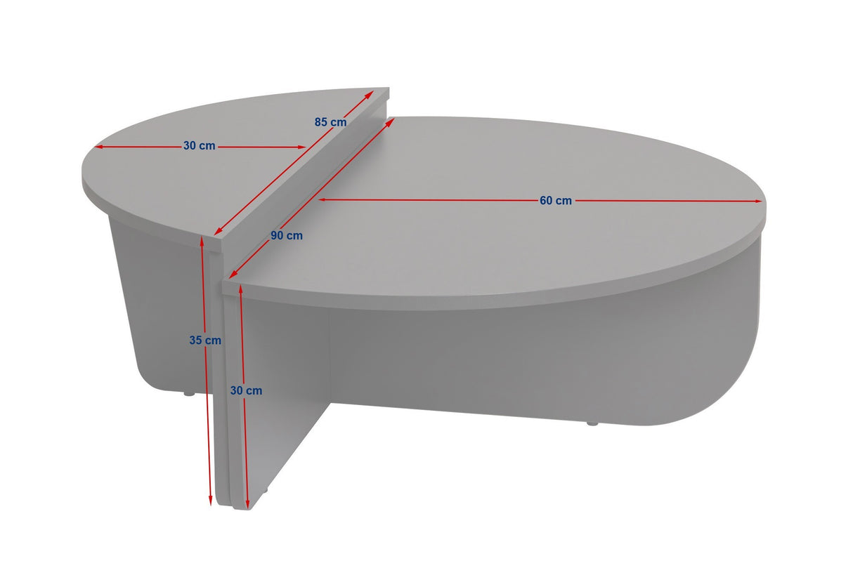 Salontafels - Ronde Salontafel Antraciet Melamine 85 cm Orin - Dimehouse