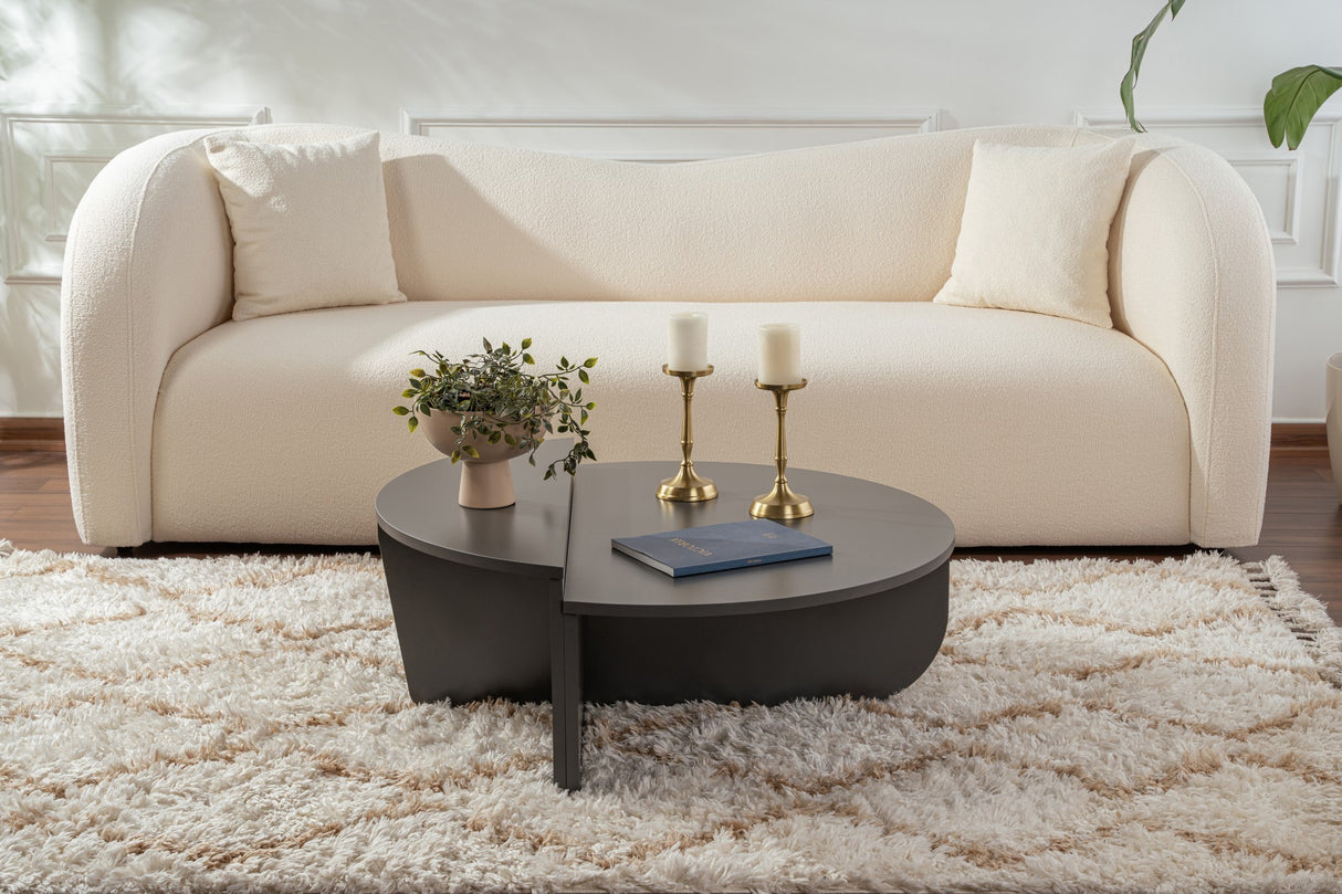 Salontafels - Ronde Salontafel Antraciet Melamine 85 cm Orin - Dimehouse