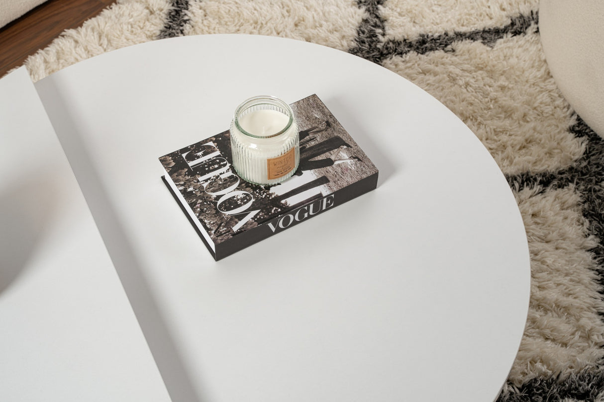 Salontafels - Ronde Salontafel Wit 85 cm Melamine Orin - Dimehouse