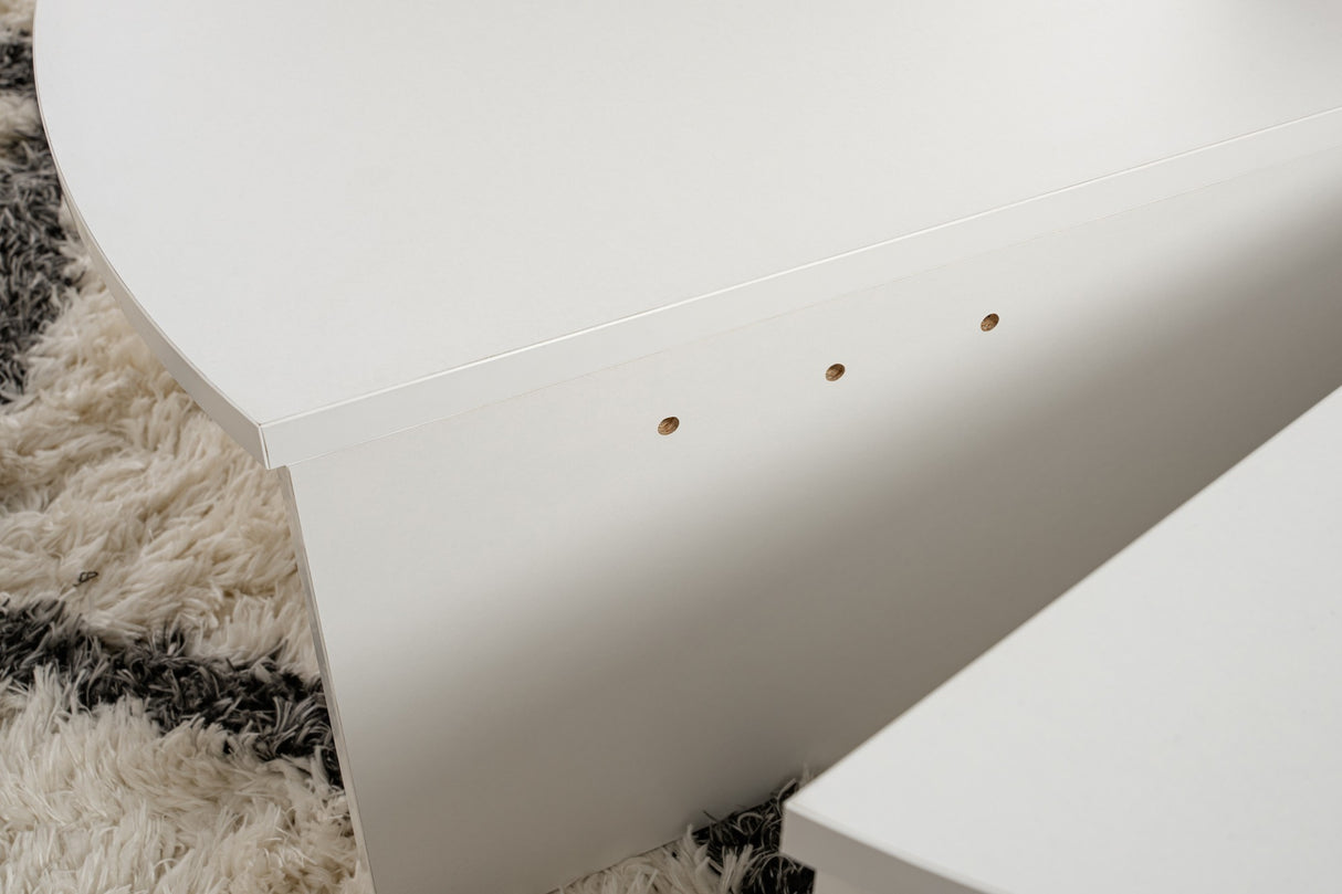 Salontafels - Ronde Salontafel Wit 85 cm Melamine Orin - Dimehouse