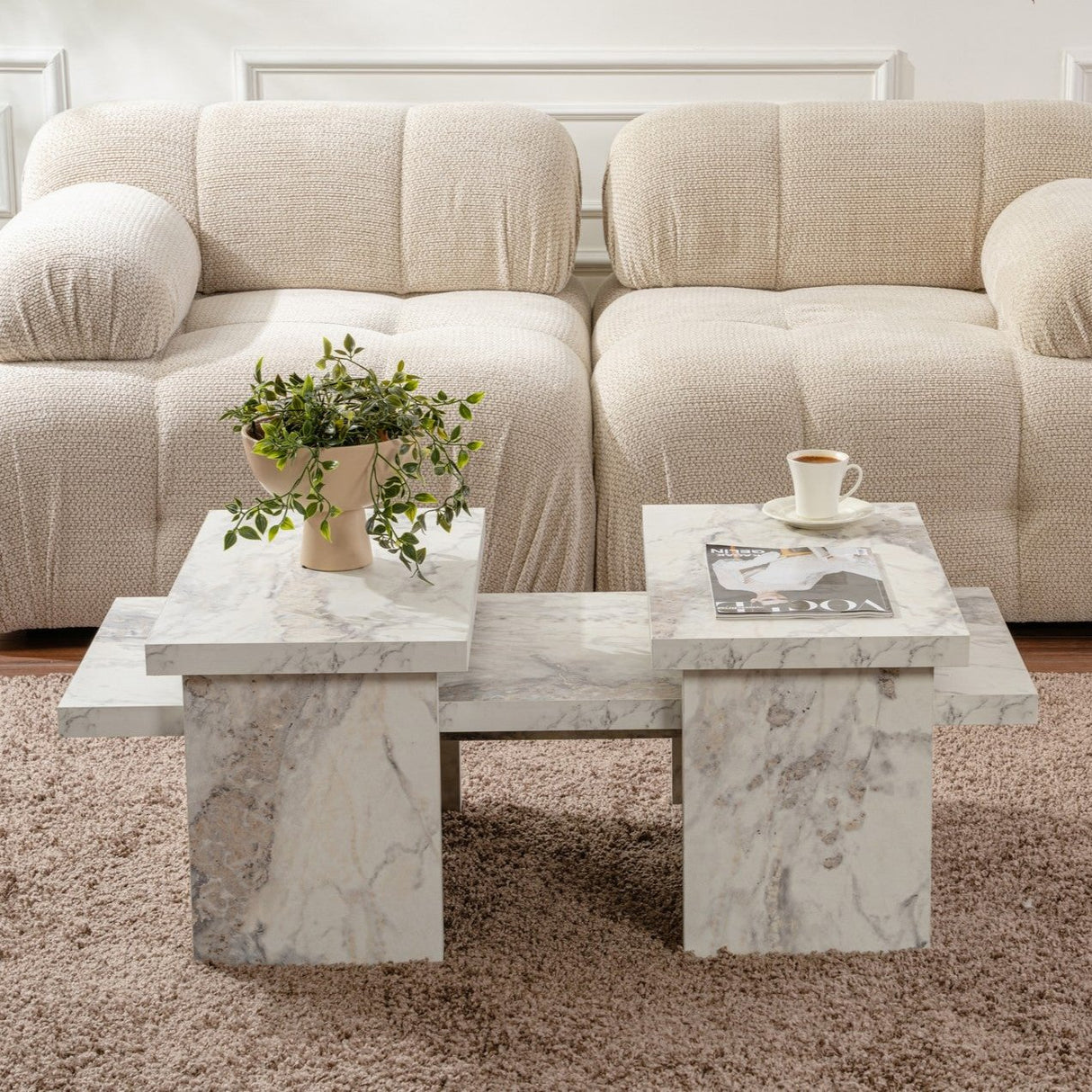 Salontafels - Salontafel Marmerlook Melamine Rebellion - Dimehouse