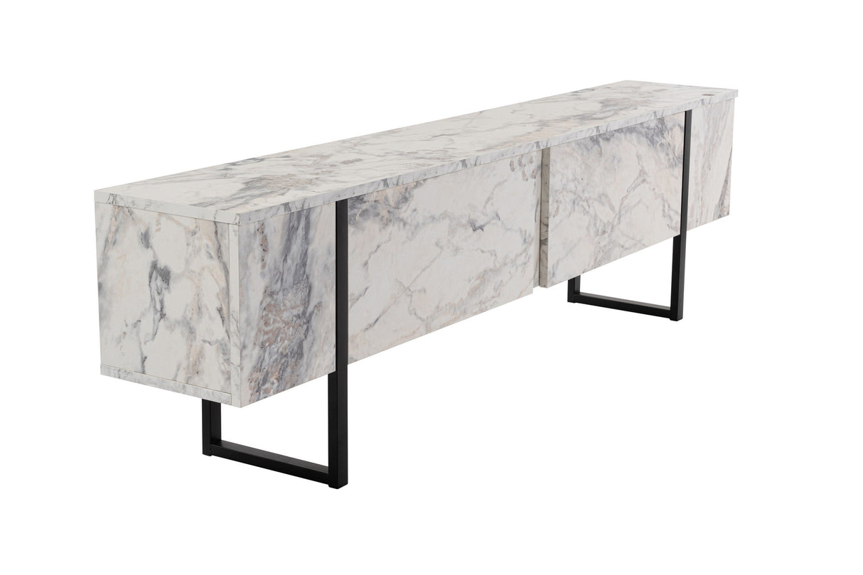 TV Meubels - TV Meubel Marmer Melamine Zwart Frame Blitz 50x180x29,5 cm - Dimehouse