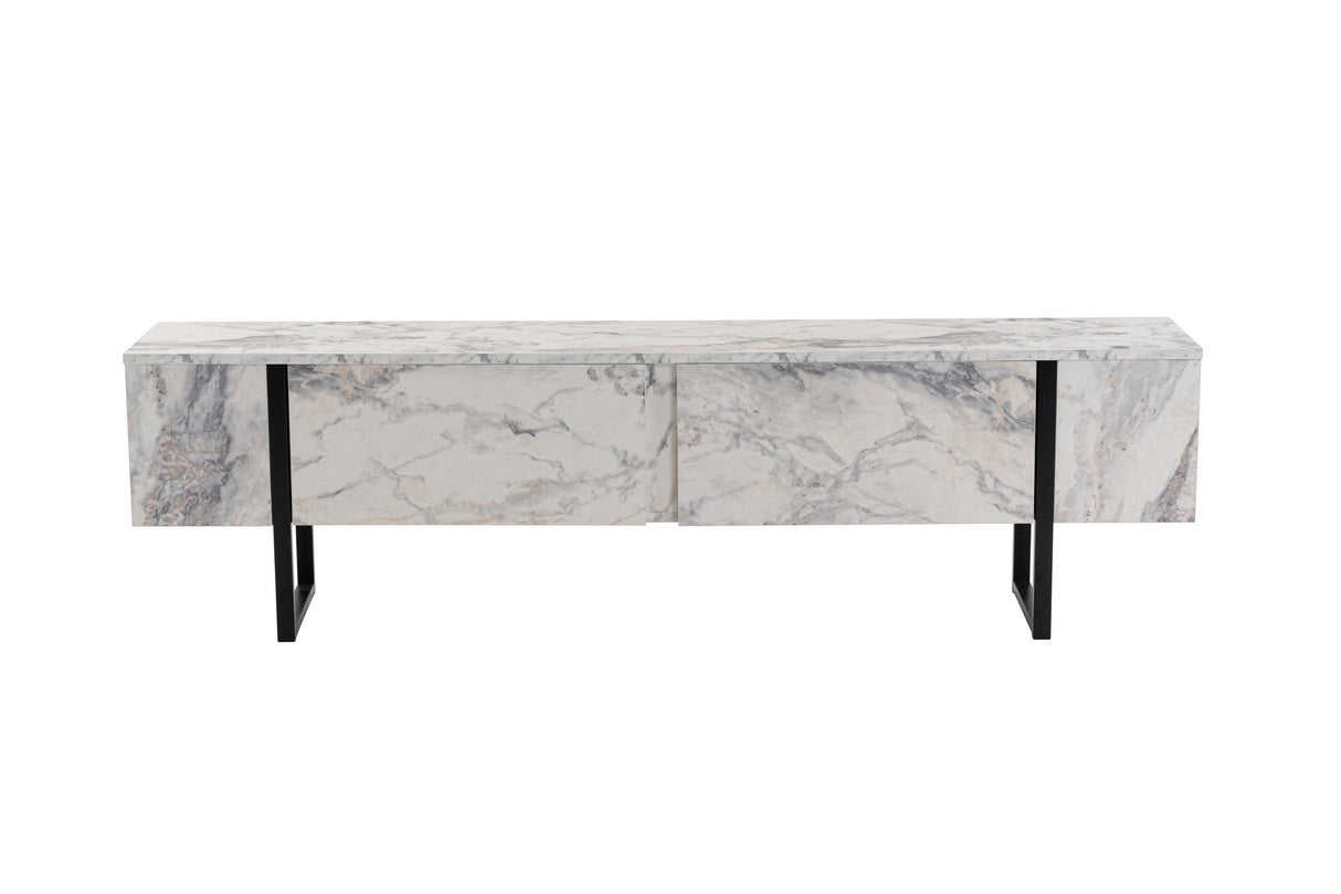 TV Meubels - TV Meubel Marmer Melamine Zwart Frame Blitz 50x180x29,5 cm - Dimehouse