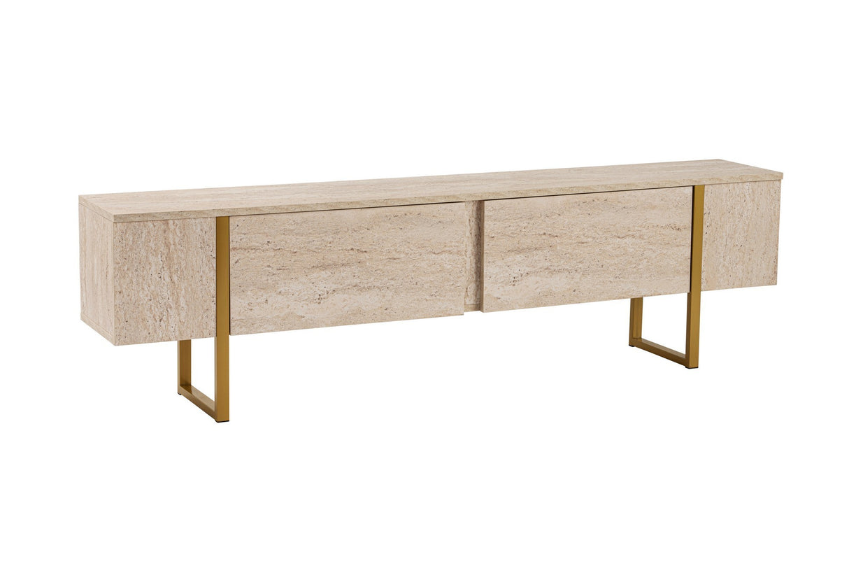 TV Meubels - TV Meubel Beige Melamine Fouden Frame Blitz 50x180x29,5 cm - Dimehouse
