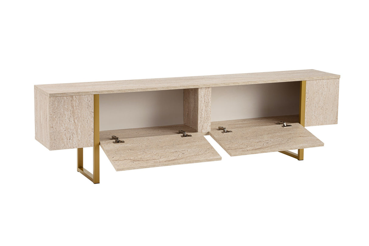 TV Meubels - TV Meubel Beige Melamine Fouden Frame Blitz 50x180x29,5 cm - Dimehouse