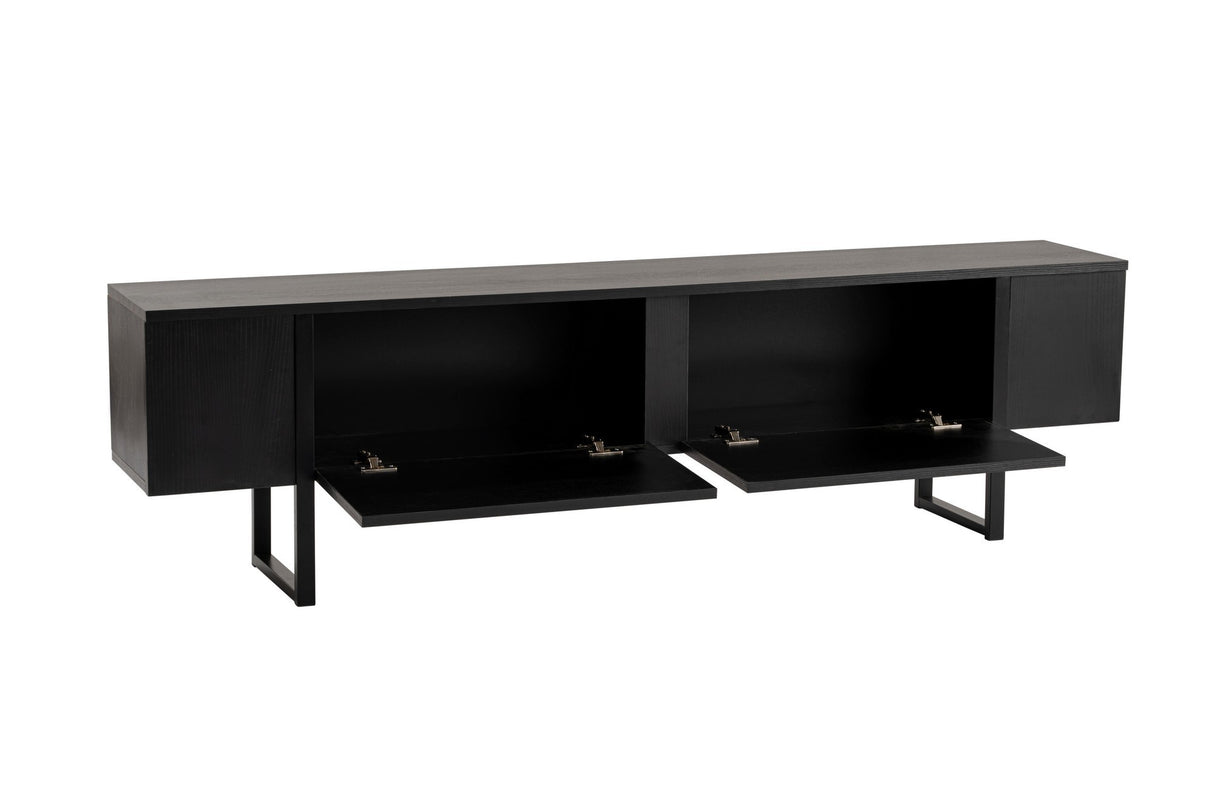 TV Meubels - TV Meubel Zwart Melamine zwart frame 180x50x29,5 cm - Blitz - Dimehouse