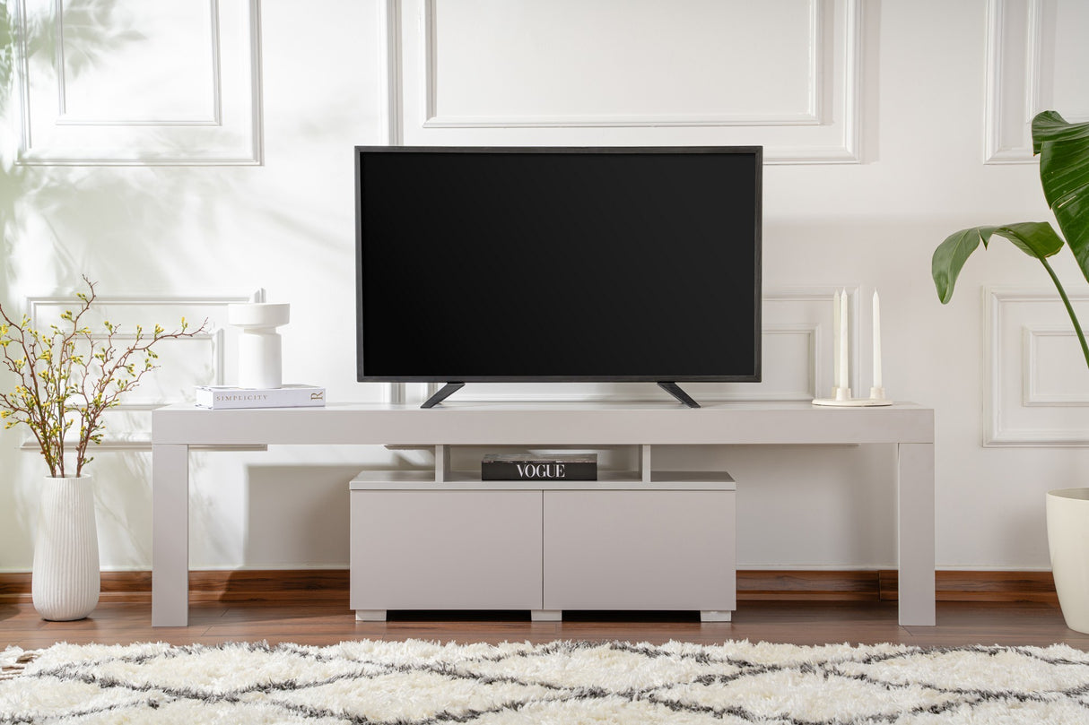 TV Meubels - TV Meubel Grijs Melamine Vertex 50x180x31,3 cm - Dimehouse