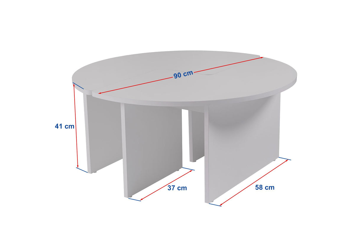 Salontafels - Salontafel Set van 2 Travertin Maira - Melamine - Dimehouse