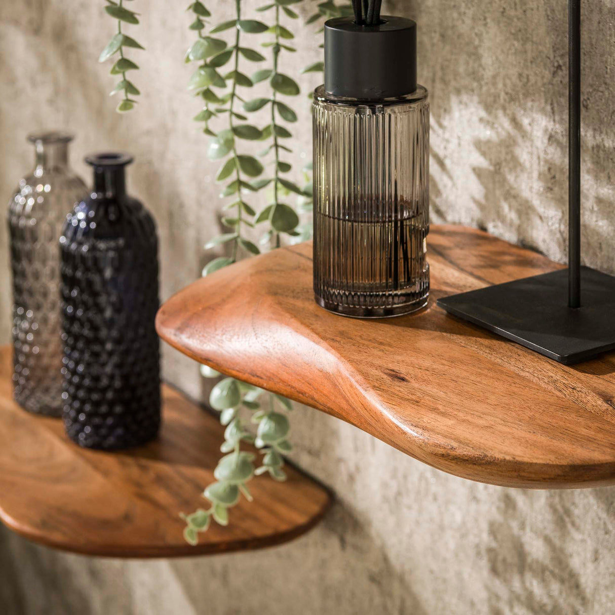Wandplanken - Nordic Set van 3 Wandplanken Organic - Massief Acaciahout - Dimehouse