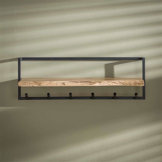 Garderobenständer Dewi DH Interior Akazie LxBxH 104x36x17 Akazienholz Stimmungsvolles Foto Vorderansicht