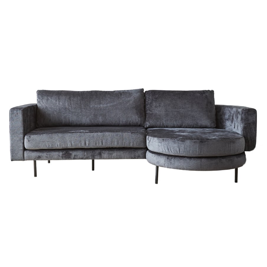 Sofa Bella Dimehouse Anthrazit LxBxH 138x98x55 Stoff Weiß Foto Vorderansicht