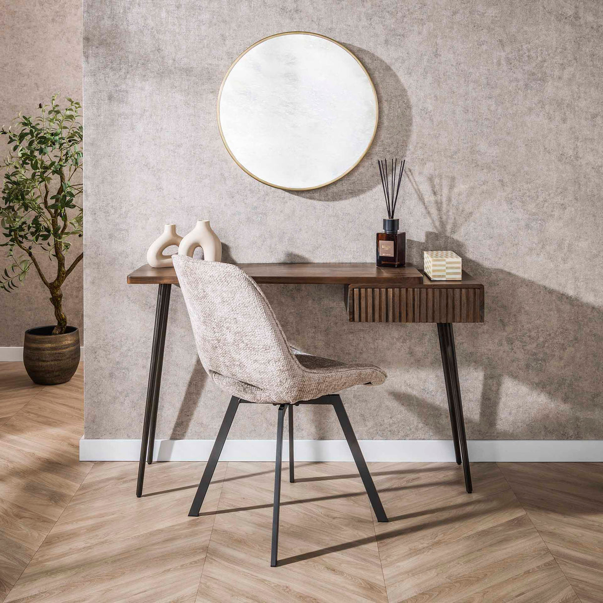 Kaptafels - Kaptafel Elin Massief Acacia Drift Brown 120 cm - Dimehouse