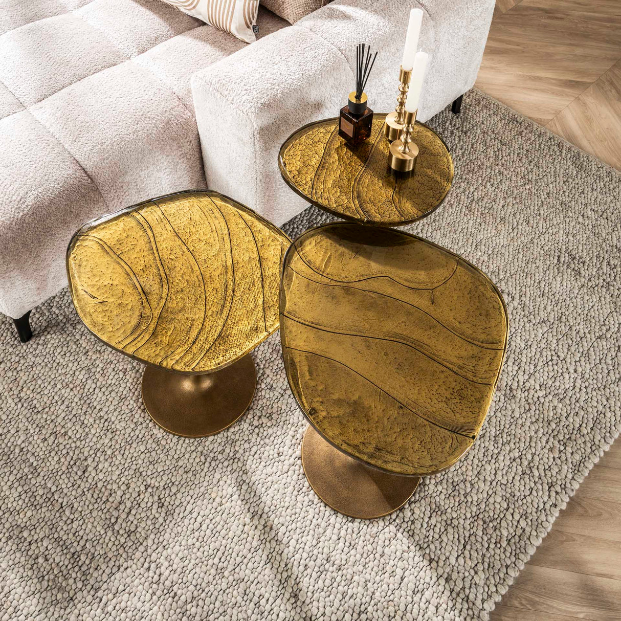 Bijzettafels - Bijzettafel Aurum Antiek Goud 60 cm - Dimehouse