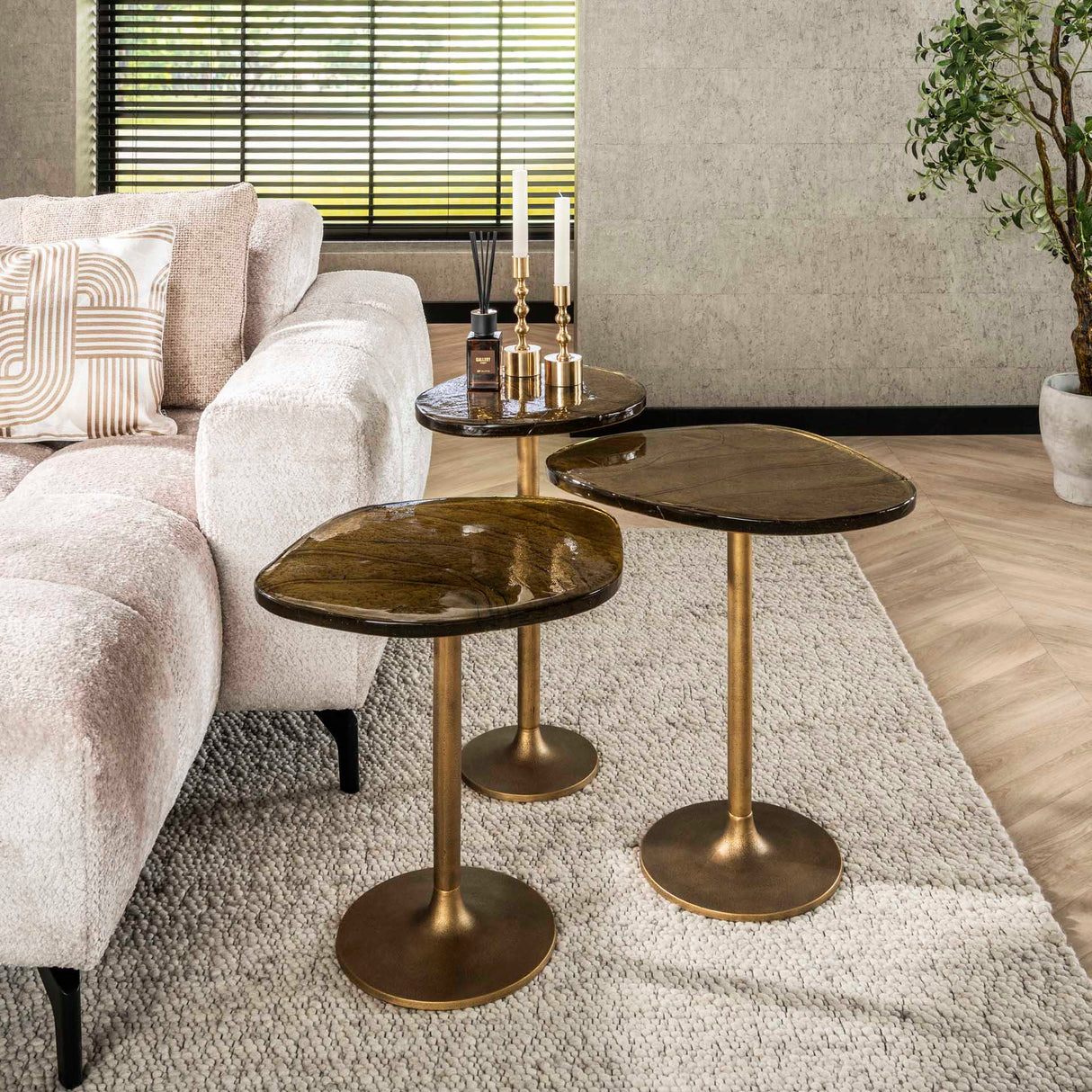 Bijzettafels - Bijzettafel Aurum Antiek Goud 50 cm - Dimehouse