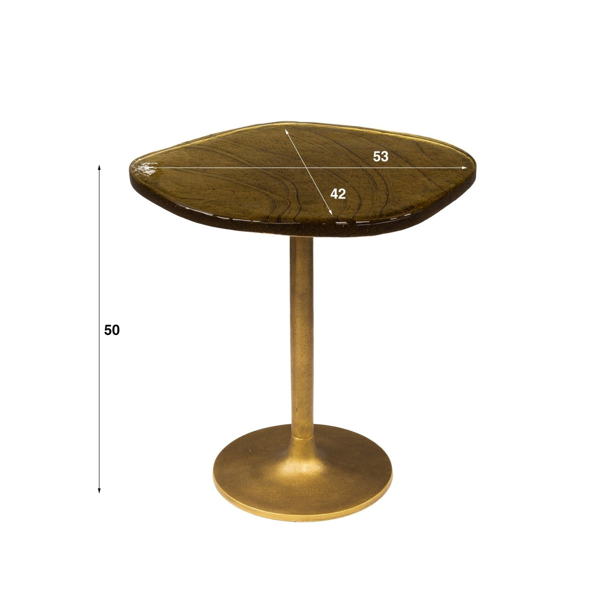 Bijzettafels - Bijzettafel Aurum Antiek Goud 50 cm - Dimehouse