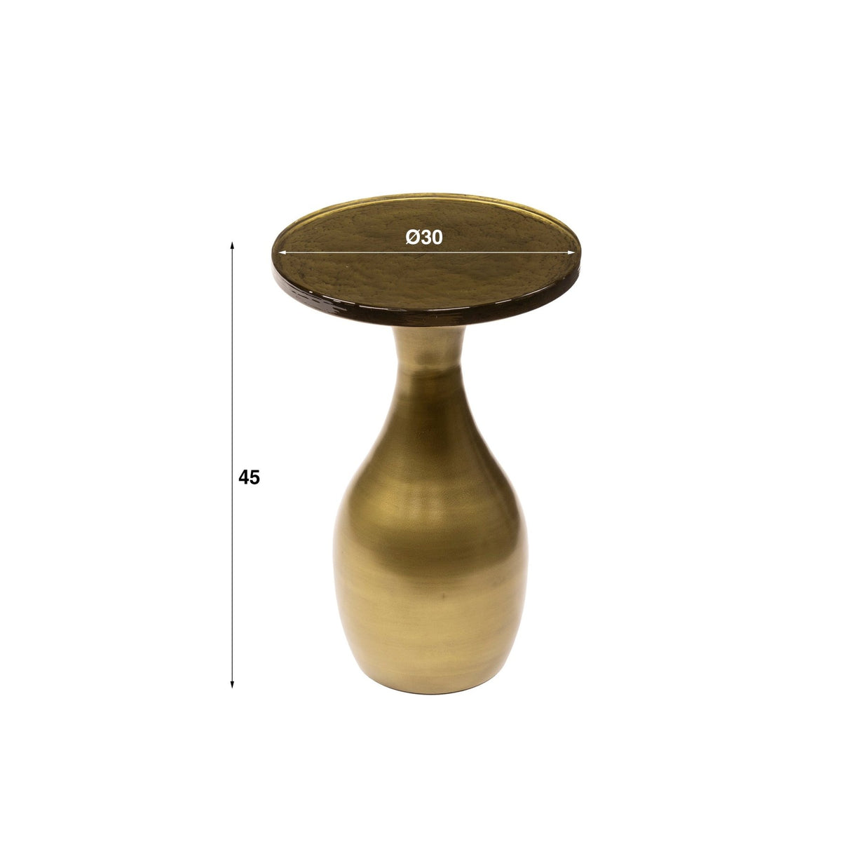 Bijzettafels - Bijzettafel Vesto Druppelvorm Antiek Goud 45 cm - Dimehouse