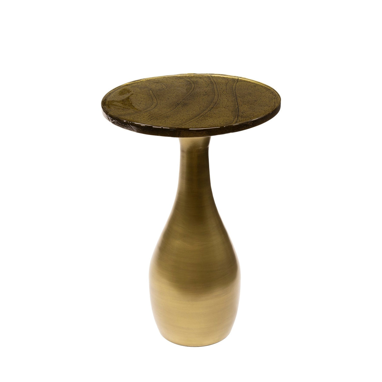 Bijzettafels - Bijzettafel Vesto Druppelvorm Antiek Goud 60 cm - Dimehouse