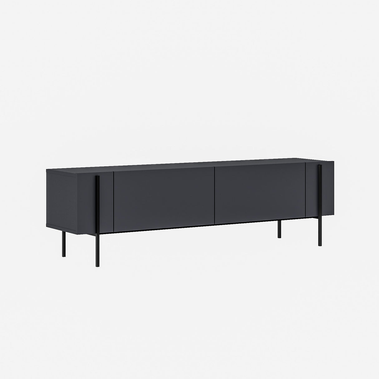Herman TV-Schrank Anthrazit 160 cm Melaminharzbeschichteter Holzverbundstoff
