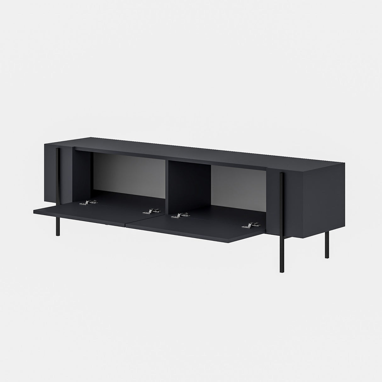 Herman TV-Schrank Anthrazit 160 cm Melaminharzbeschichteter Holzverbundstoff