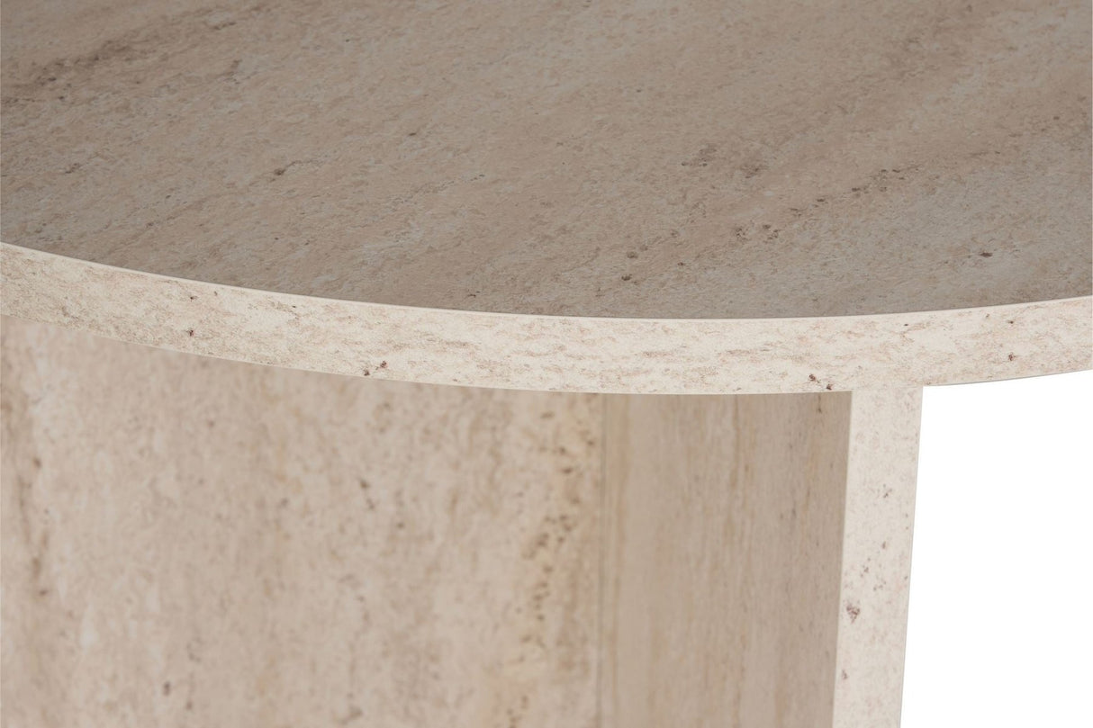 Eettafels - Ovale eettafel travertin melamine - Japandi - 180x89,5x75 cm - Sota - Dimehouse