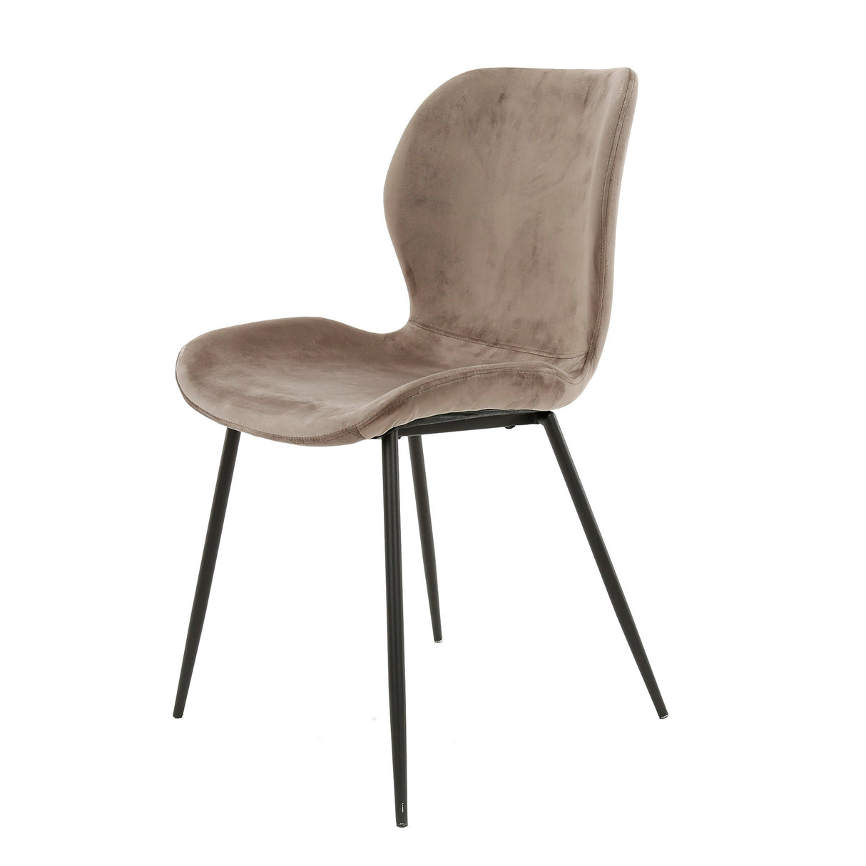 Eetkamerstoelen - Set van 4 eetkamerstoelen Argo Velours champagne - Dimehouse