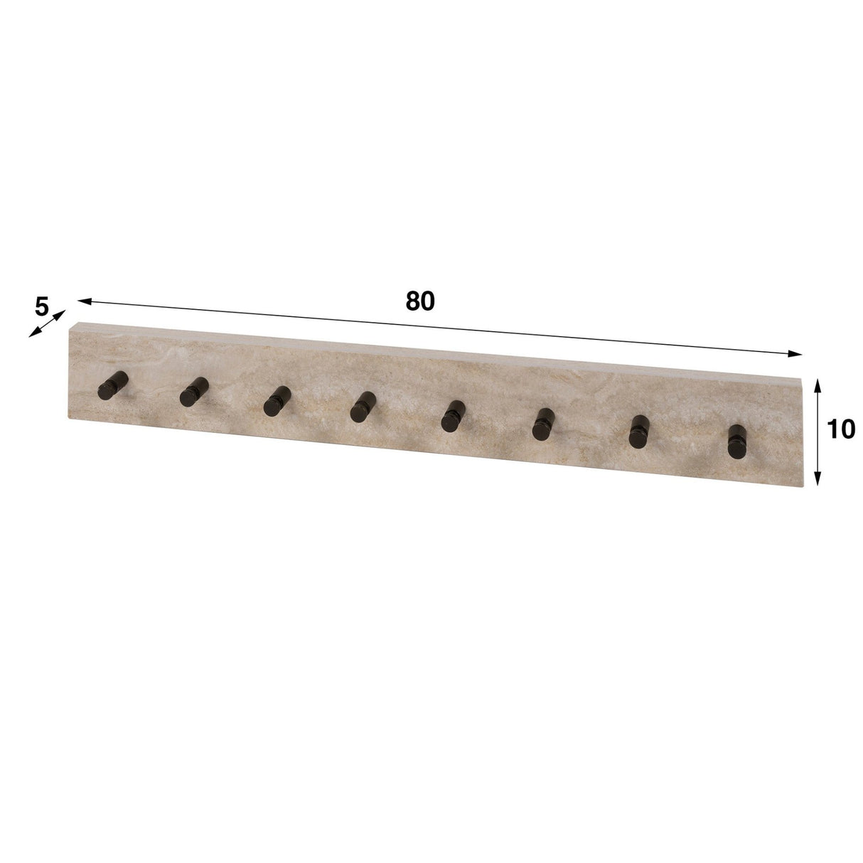 Kapstokken - Kapstok Borea Keramiek Travertin 8 Haken 80 cm - Dimehouse