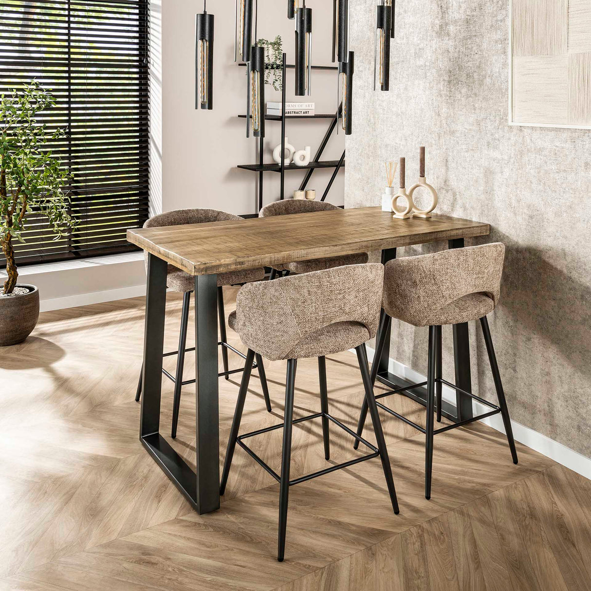 Set mit 2 Barhockern Alba Tissee Cargo Sand
