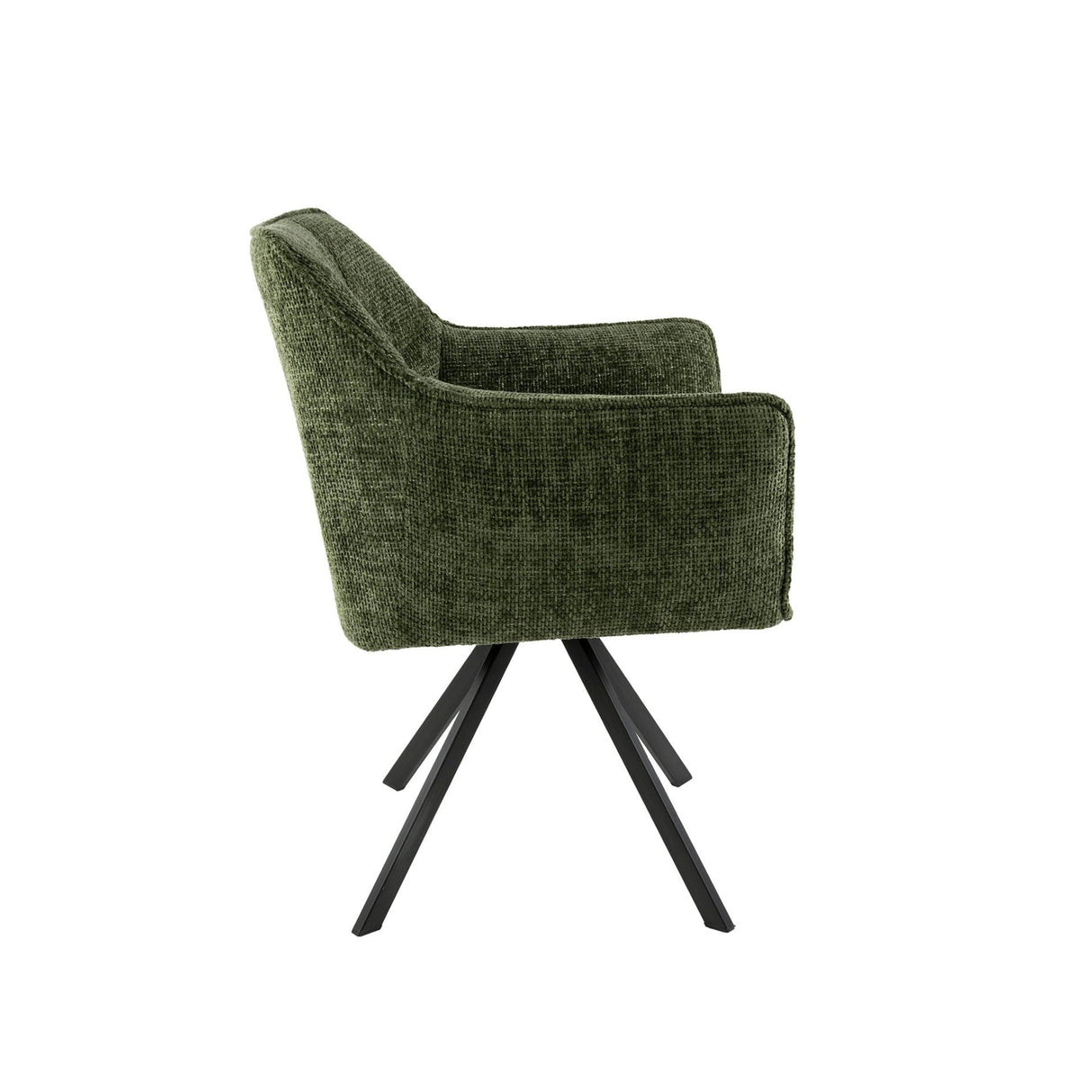 Eetkamerstoelen - Draaibare Eetkamerstoel Lino Chenille Hoven Groen - Dimehouse