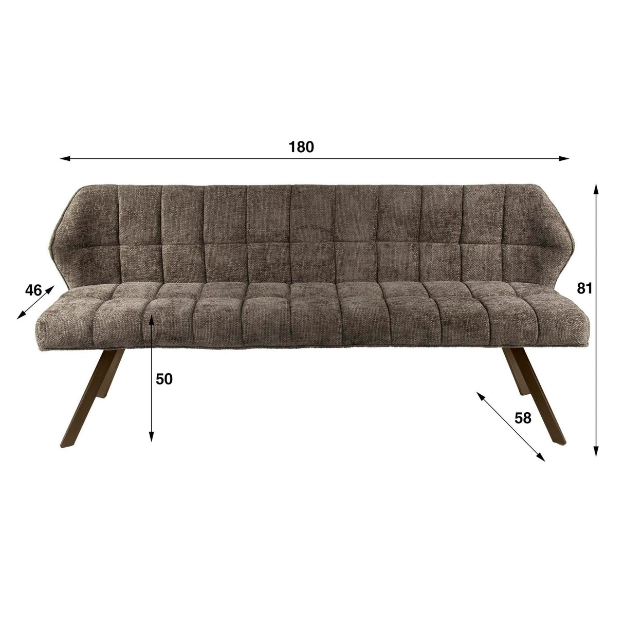 Esszimmerbank Gitter taupebrauner Chenille