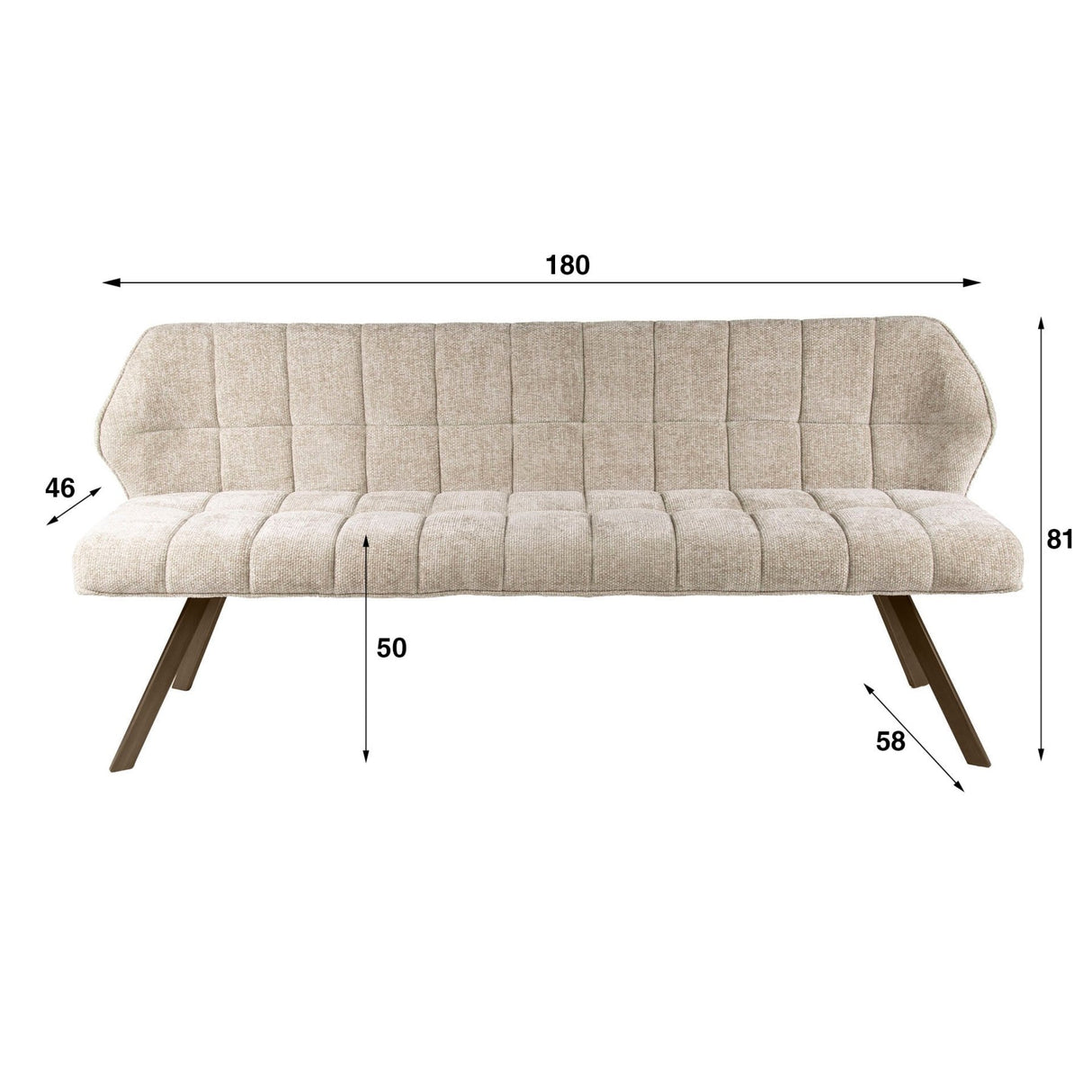 Esszimmerbank Gitter Chenille Sandbraun