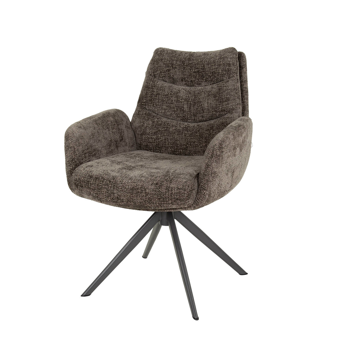 Eetkamerstoelen - Eetkamerstoel Elite Taupe Chenille Stof Rich Draaibaar - Dimehouse