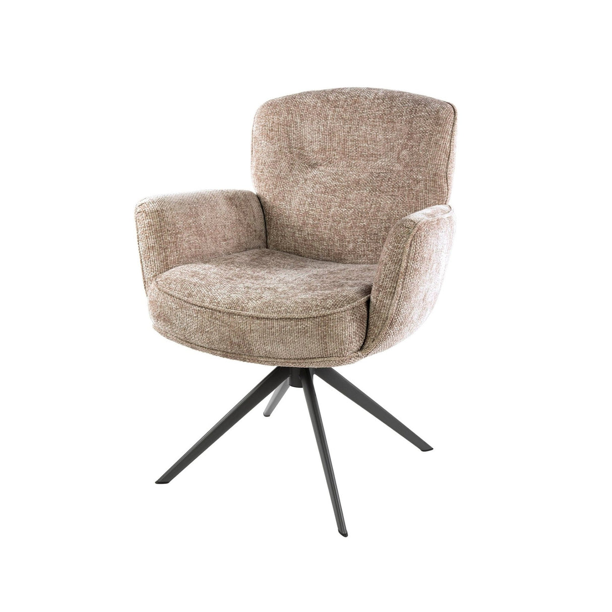 Eetkamerstoelen - Set van 2 eetkamerstoelen Savona draaibaar Hoven rich zand - Dimehouse