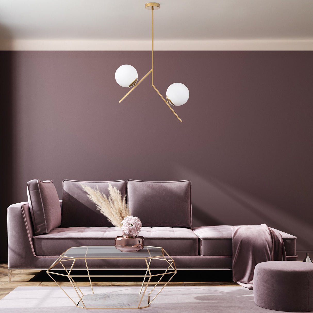 Hanglampen - Hanglamp 2 - lichts Goud Glas Nimbus - Dimehouse
