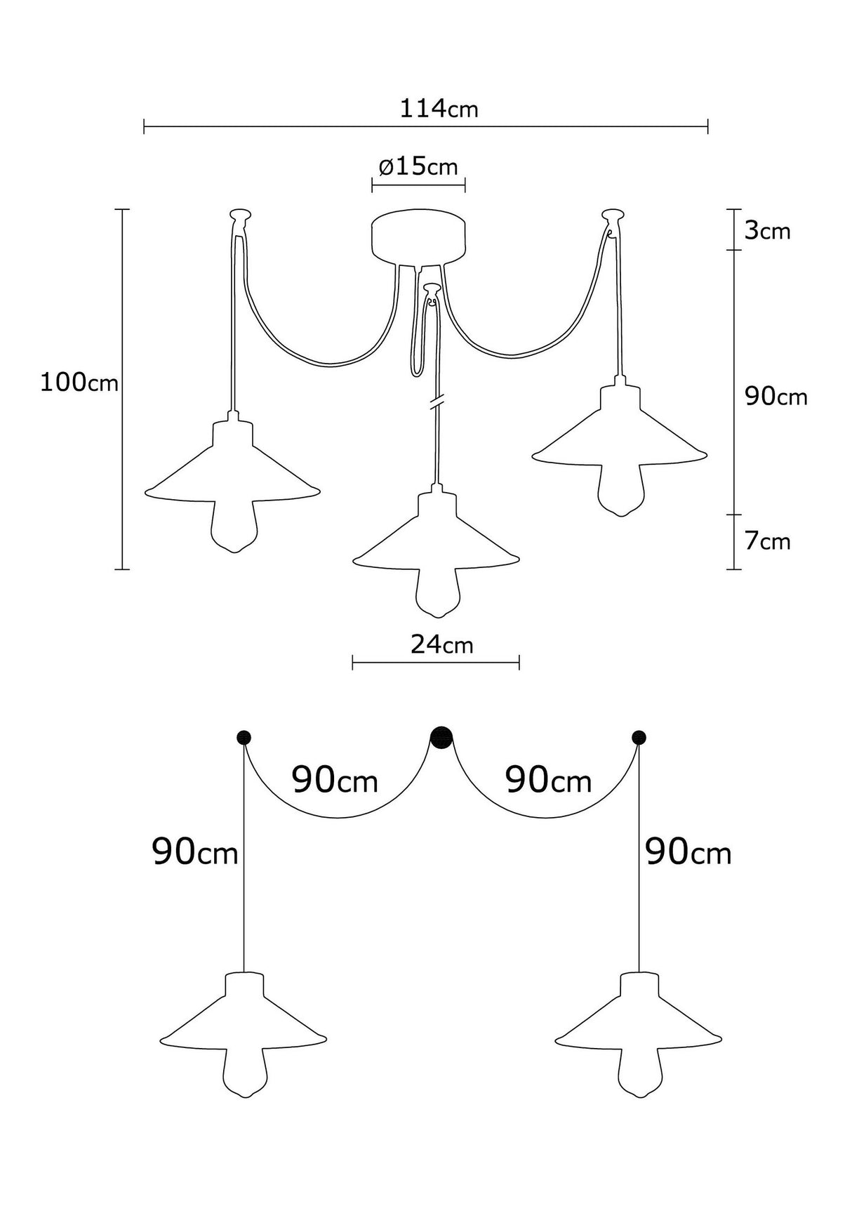 Hanglampen - Hanglamp Multicolor 3 - lichts Metaal Virtu - Dimehouse