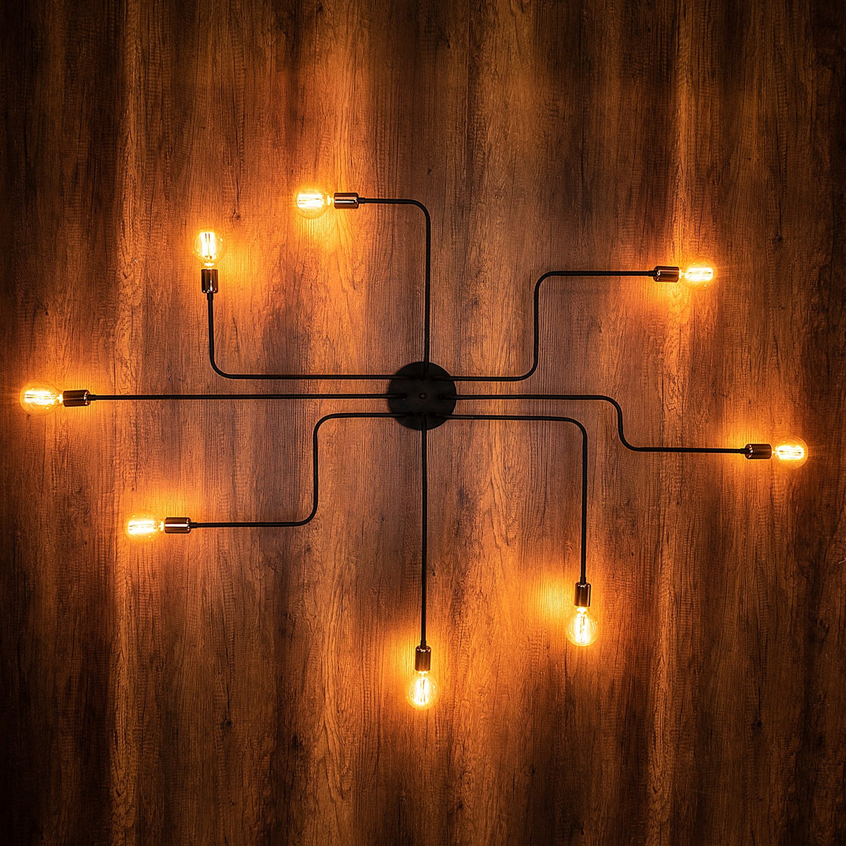 Hanglampen - Hanglamp 8 - lichts XL Zwart Metaal Striker - Dimehouse