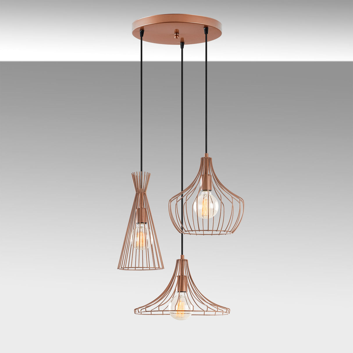 Hanglampen - Hanglamp Koperkleurig Metaal Evermere - Dimehouse
