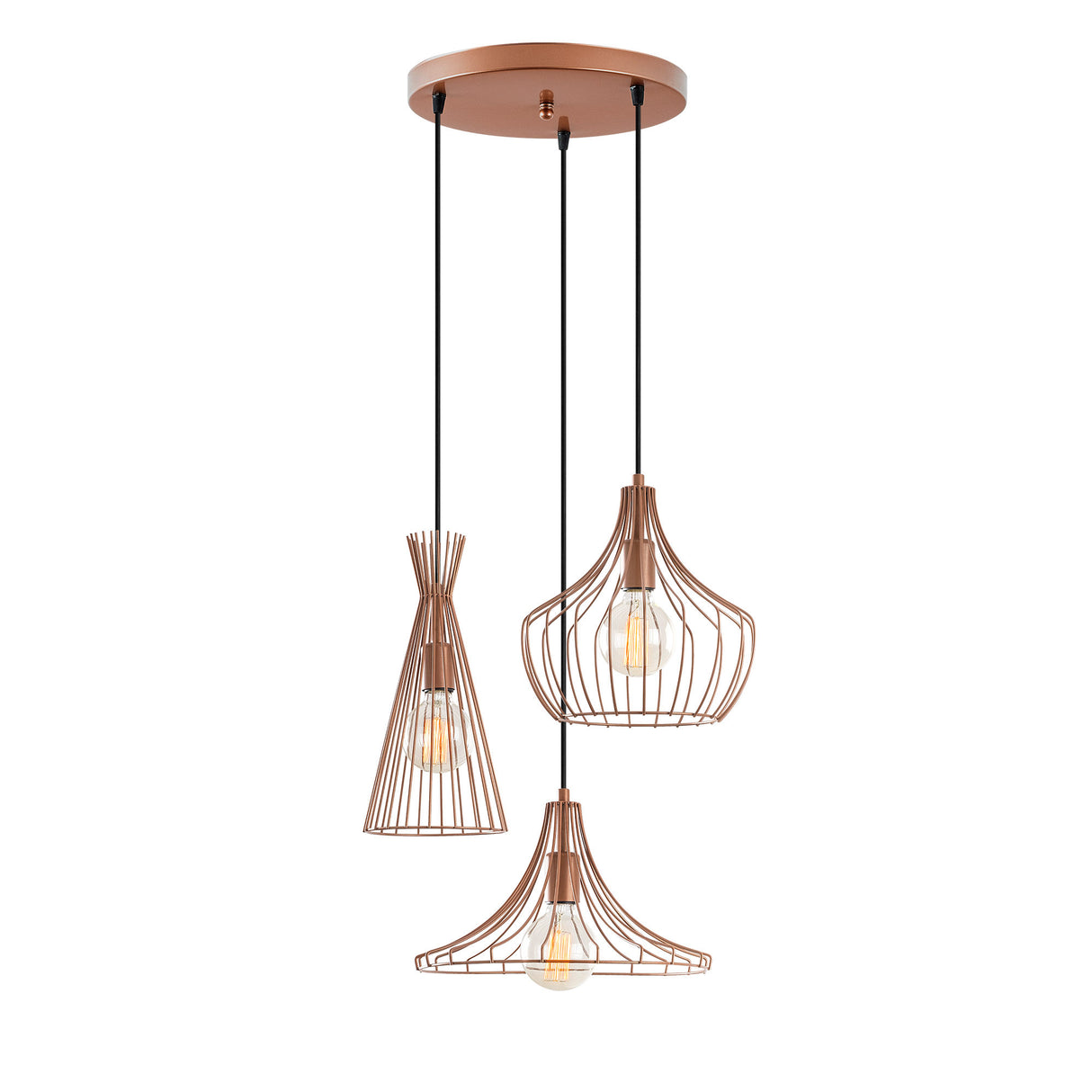 Hanglampen - Hanglamp Koperkleurig Metaal Evermere - Dimehouse