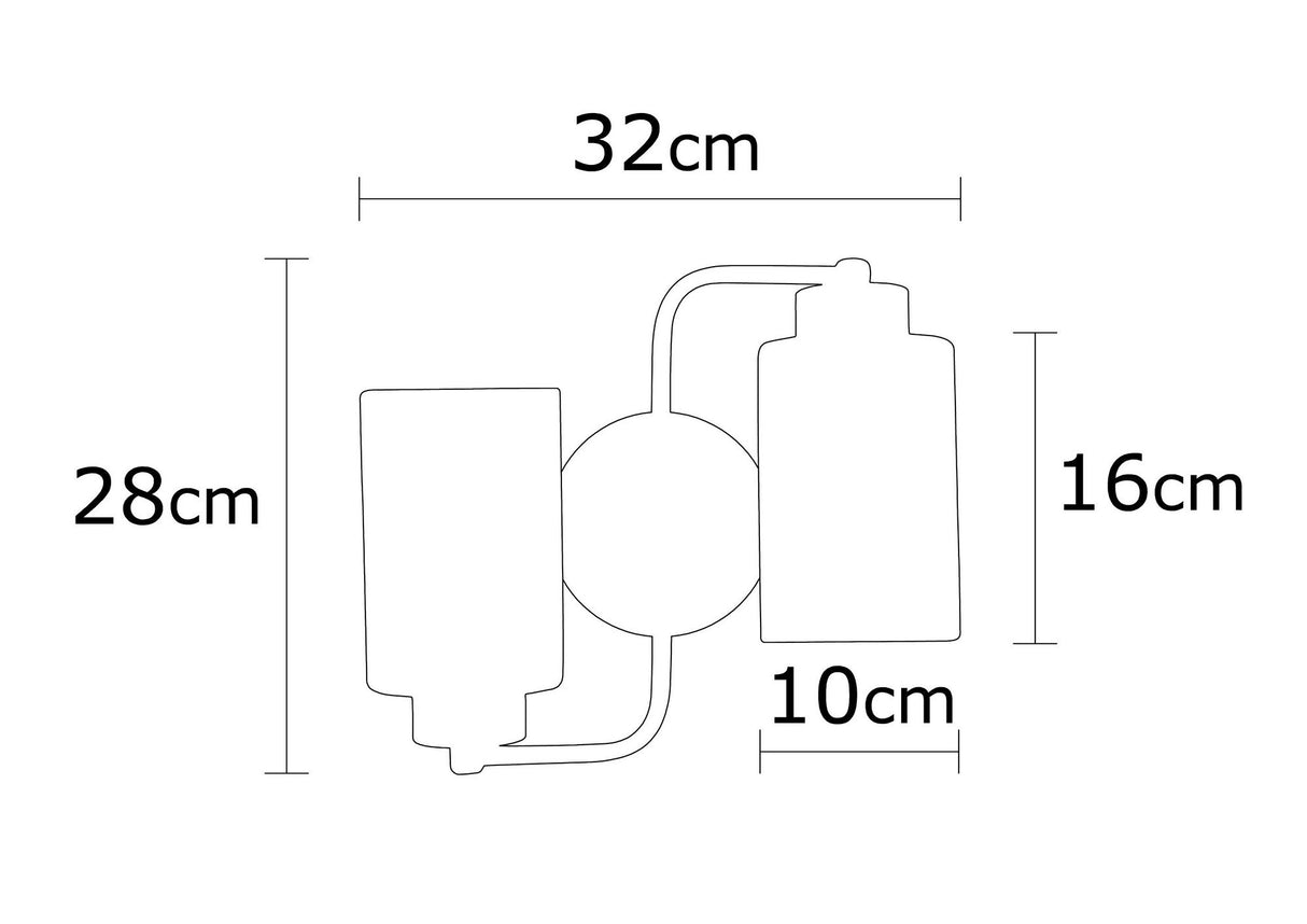 Wandlampen - 2 - lichts Wandlamp Zilver Glas Oasis - Dimehouse